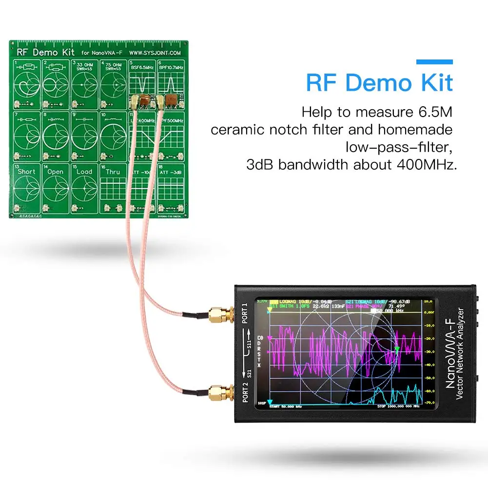 NanoVNA 10khz-1.5Ghz  NanoVNA-F VNA HF VHF UHF Vector Network Antenna Analyzer 4.3 inch IPS LCD Metal Case V3.1 Version Stylus