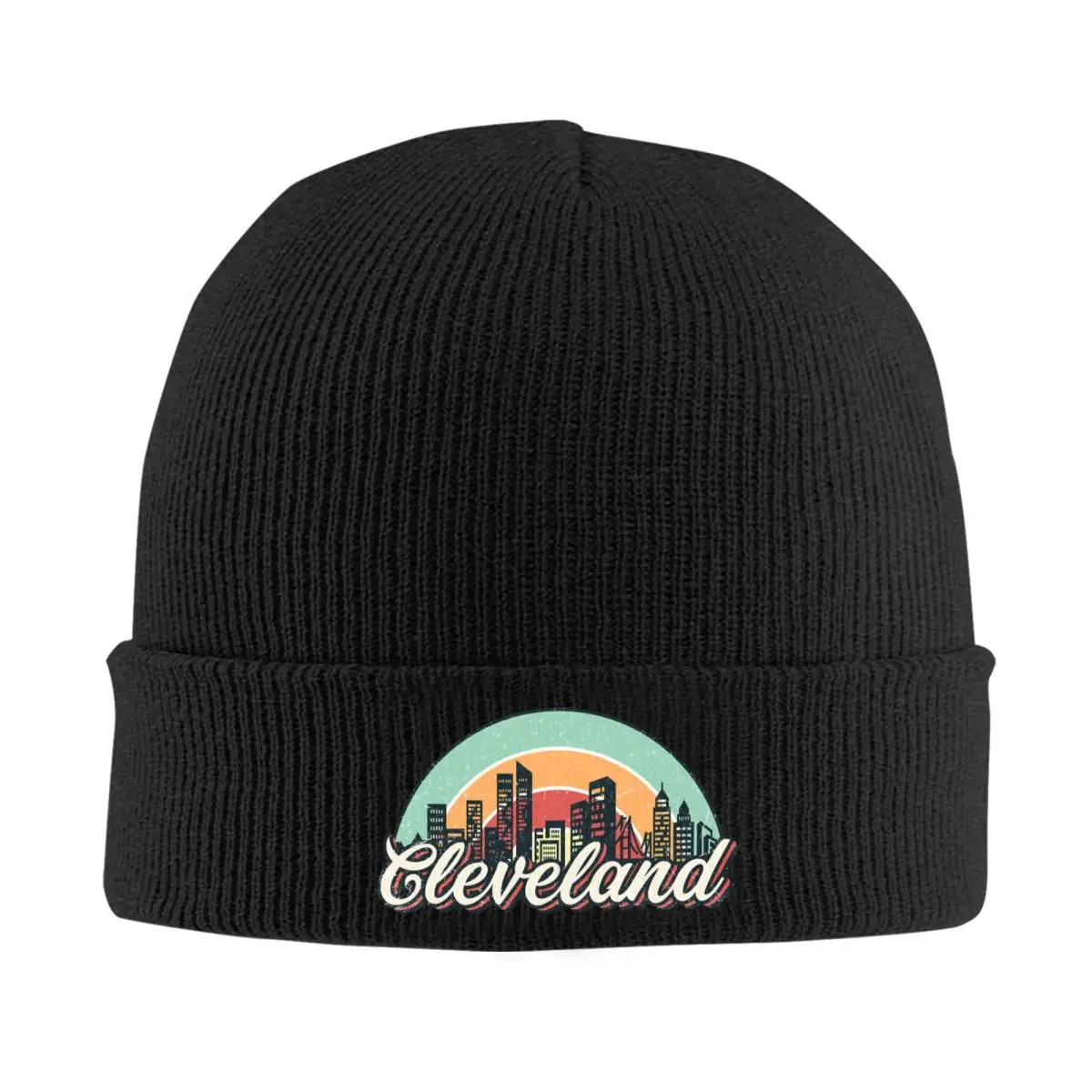 Cleveland Warm Knitted Cap Fashion Bonnet Hat Autumn Winter Outdoor Beanies Hats for Unisex Adult