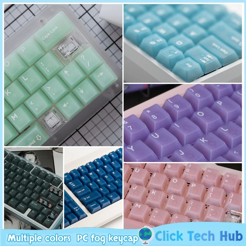 

Jade Green Pc Fog Transparent Keycap 132key Multiple Colors Cherry Height Customized Mechanical Keyboard Keycap 61/75/87/98