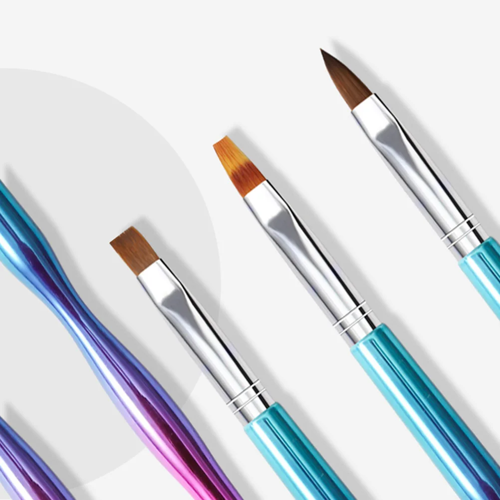 

3 Pcs Nail Art Brush Set Pens Drawing Painting Dotting Double-ended for Nails Clean up Easy to Use