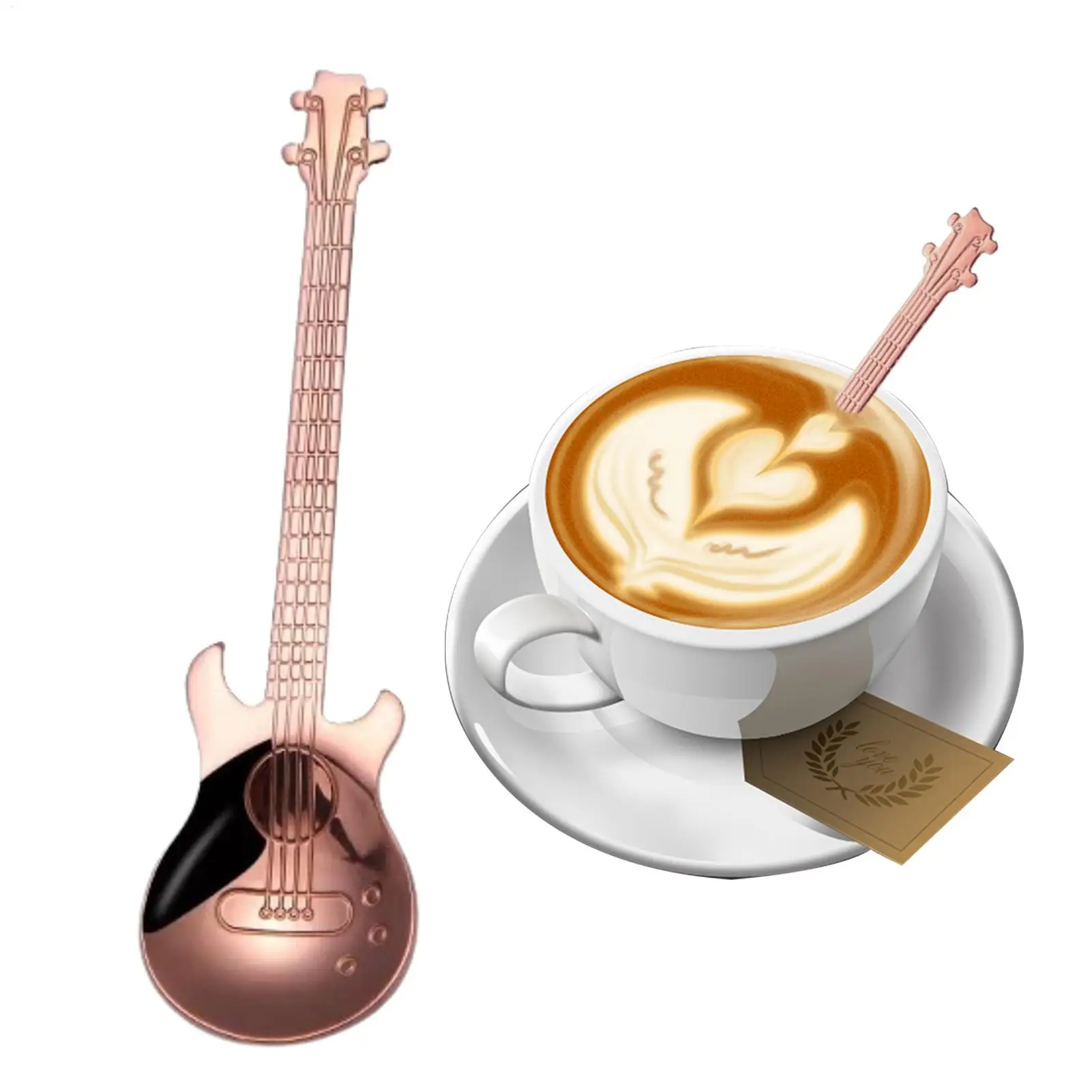 304 Stainless Steel Spoon Guitar Spoon Coffee Stirring Spoon Ice Bar Spoons Aternoon Tea Serving Spoon Kitchen Accessories