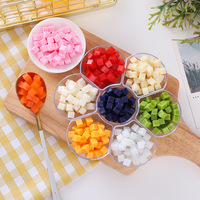 100PC imulated Fruit Chunks Artificial Fruit Model Ice Cream Decor Mini coconut Apple Pear Mango Slices Dessert Shop Decor Props