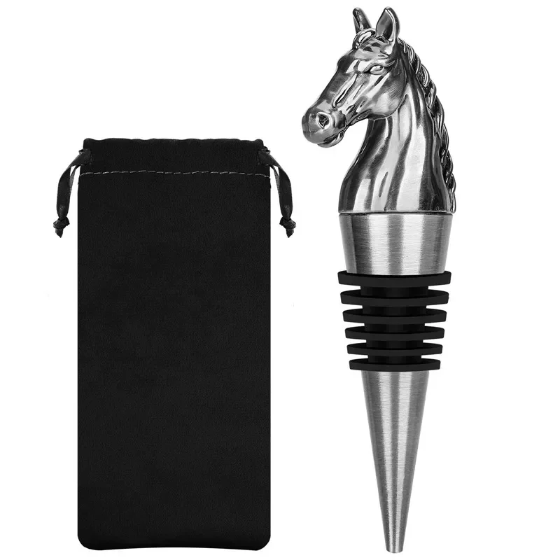 Portable Horse Head Wine Stopper Metal Bottle Stoppers Champagne Saver Decoration Bar Accessory for Wedding Party Set image 2
