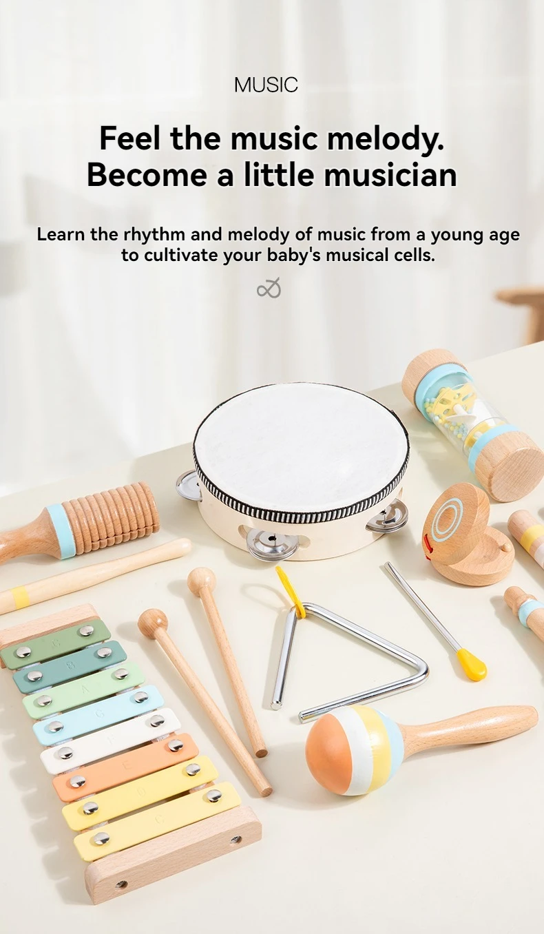 Juguete Musical interactivo juguetes de madera instrumentos de percusión para niños juguetes educativos para edades temp