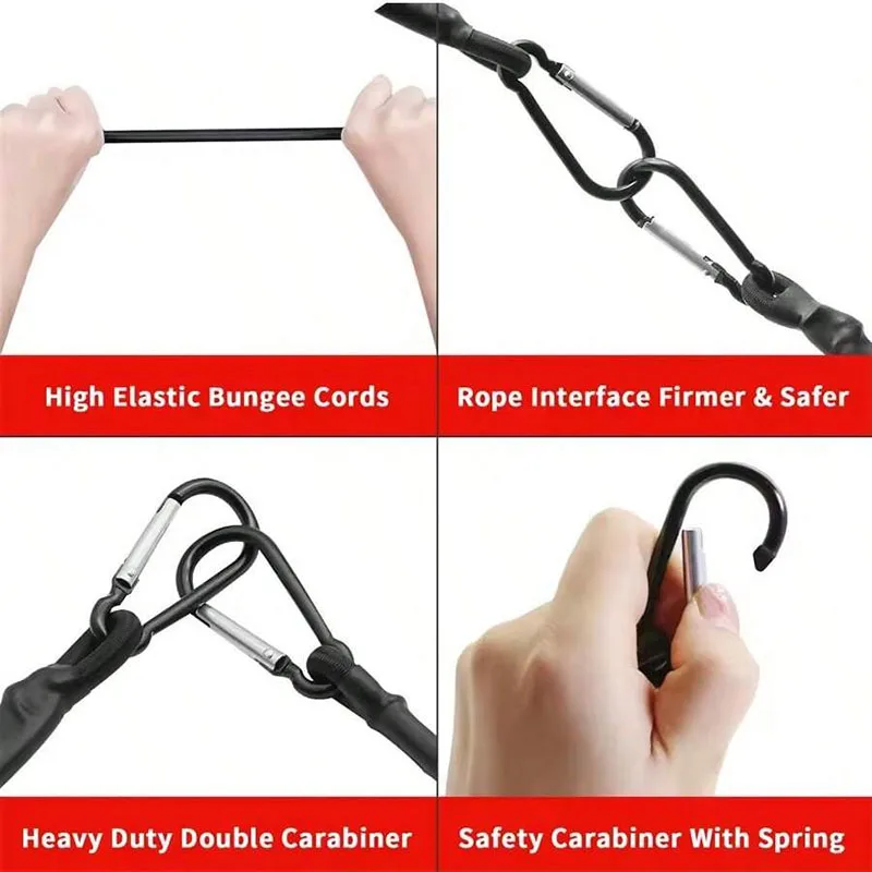 Corda elastica telescopica da 30-210 cm Gancio leggero Corda elastica per bagagli da viaggio Corda per legare Bagagli Imballaggio Cinghia per portapacchi