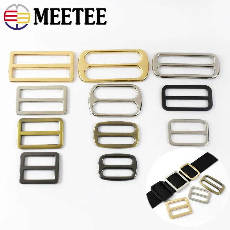 

20Pcs 25-50mm Metal Tri-glide Buckle Bags Strap Side Adjustment Clasps Leather Belt Connect Hook DIY Craft Hardware Accessories