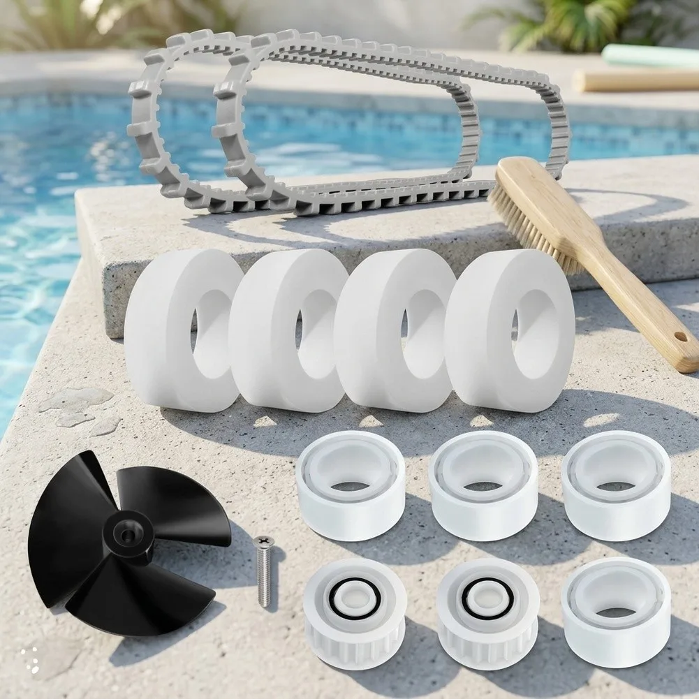 Pool Cleaner Replacement Kit with Impeller Screws Belts Climbing Wheels and Guide Wheels for M DX5S Atlantis Aquarius XL