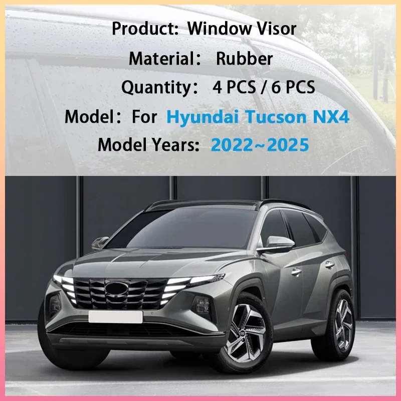 Car Rain Deflector For Hyundai Tucson L NX4 MK4 LWB Accessories 2022 2023 2024 2025 Side Window Visor Shield Awning Guard Cover