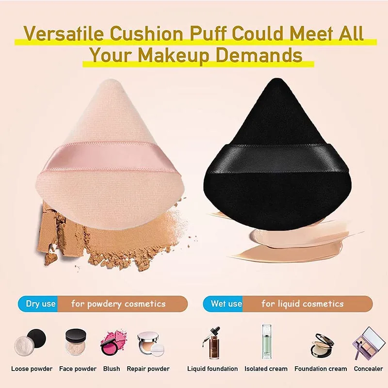 New 10/20Pcs Triangle Velvet Powder Sponge Cosmetics Flours Mini Face Makeup Washable Light Weight Makeup Tool FP03