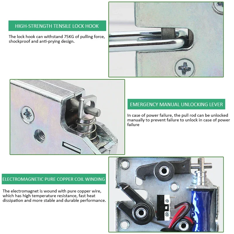 Serrure électrique MELLock, mini solénoïde électromagnétique de petite taille, armoire de commande, DC 5V, DC 12V, DC 24V