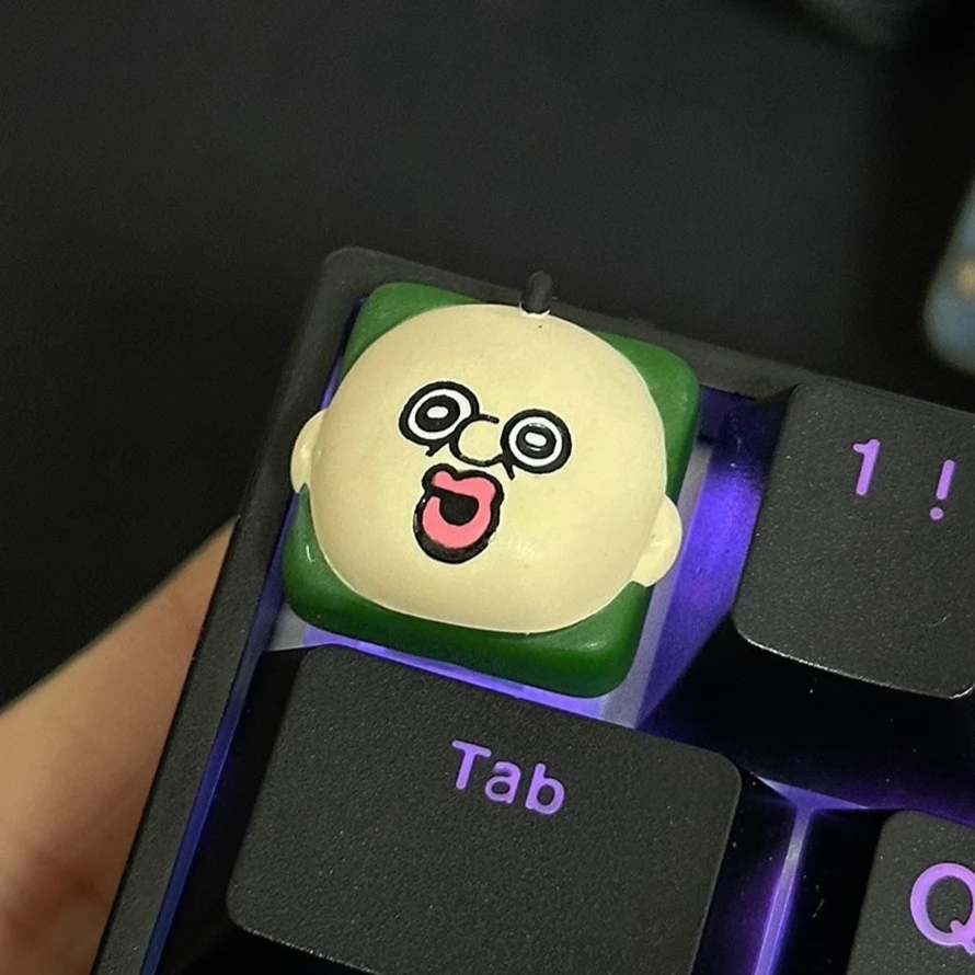 أغطية مفاتيح Lobo Peripherals 『ОКСКСВКСНКСН كيكابس رسوم متحركة شخصية من الراتنج مضحك أحمق أغطية مفاتيح فردية متقاطعة ملحقات لوحات المفاتيح العالمية