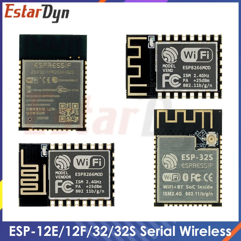 ESP8266 ESP-12E ESP-12F ESP-32 ESP-32S Serial WIFI Wireless Module and WIFI Dual Core CPU with Low Power Consumption MCU ESP-32