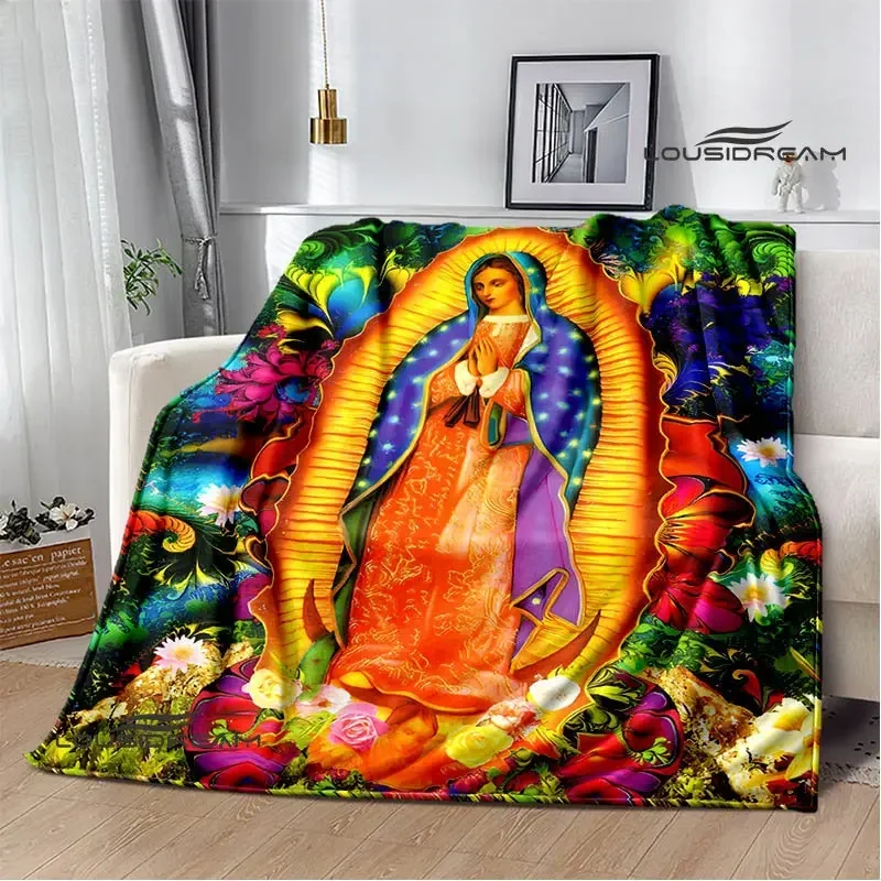Virgin Mary Faith Print Blanket Flannel Soft Comfort Blanket Home Travel Blanket Kids Warm Blanket picnic blanket birthday gift