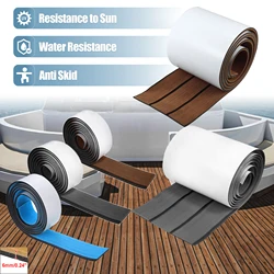 X Autohaux EVA Faux Teak Decking Sheet Mat Non-Slip Self-Adhesive for Boat Yacht Marine RV Flooring Carpet 2400x57mm 2400x170mm