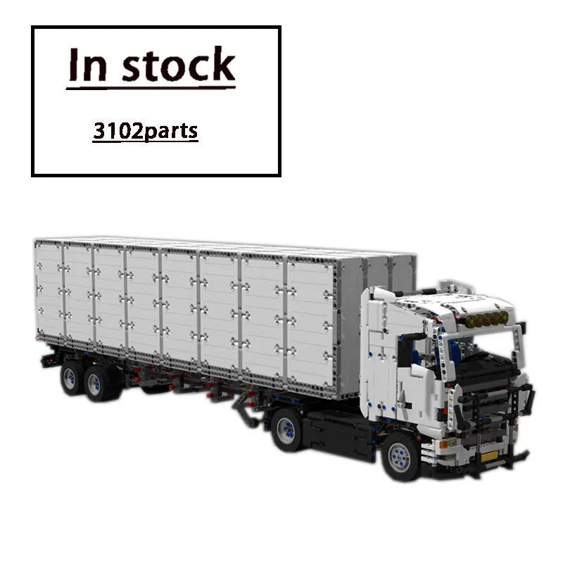 MOC-13490+MOC-13695 City Transport Truck & Trailing Assembly Building Block Model MOC Creative Building Blocks Toy Gift