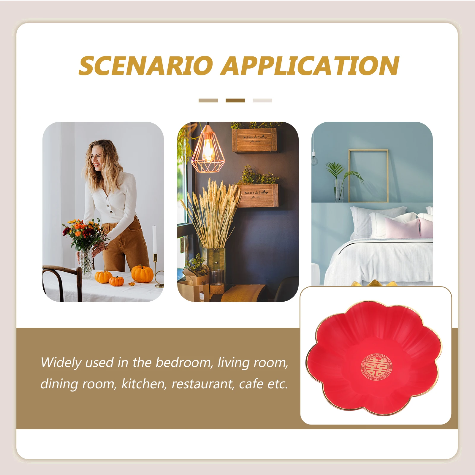 

2Pcs Chinese Wedding Fruit Plates Red Trays Candy Distribution Tea Ceremony Decorative Dry Fruit Holders Chinese Tea Tray