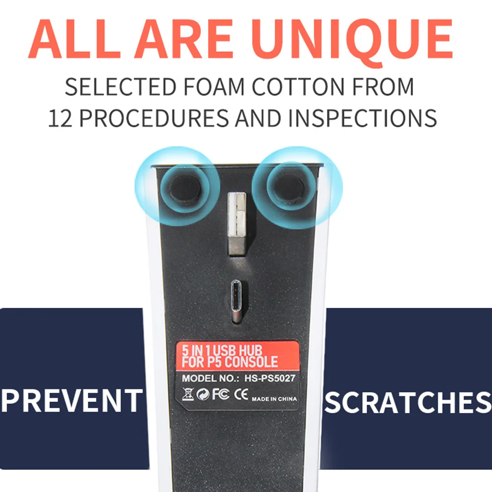 

USB Hub 4 Ports Multi Interface Splitter with USB 2.0 3.0 Type-C Support Simultaneous Connection for Pc Laptop Docking Station