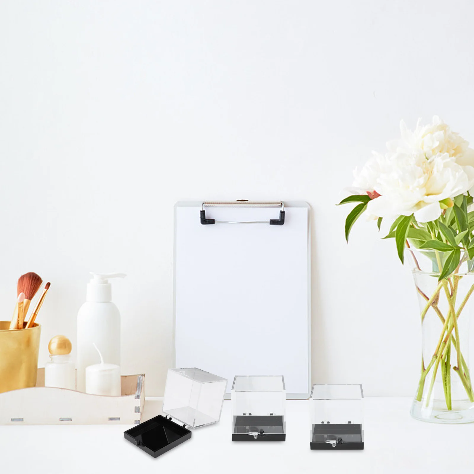 

8Pcs Transparent Mineral Specimen Storage Box Plastic Square Display Case Durable Sample Organizer Mineral Specimen Box