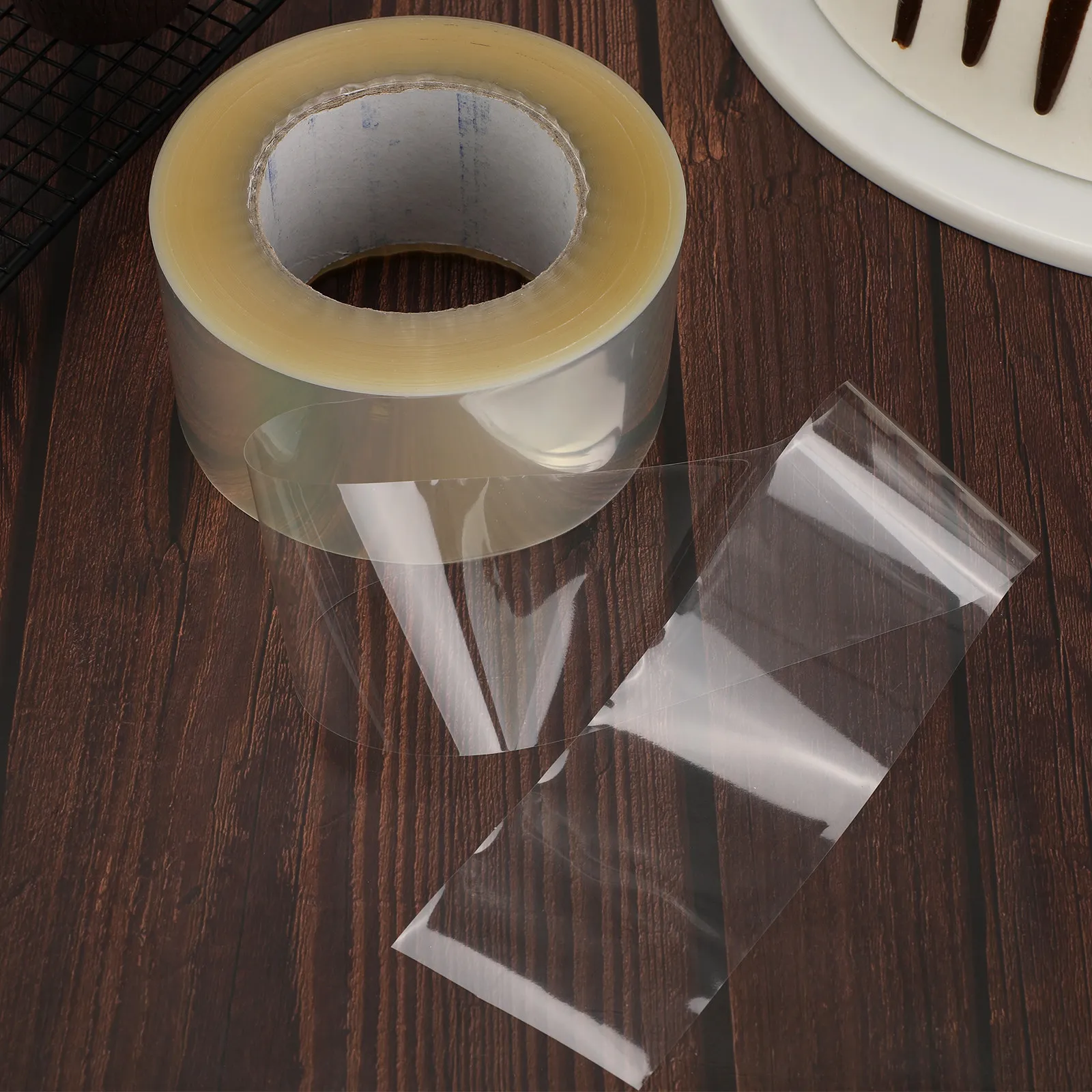 210x6cm Food Grade Clear Acetate Cake Collar Roll for Chocolate Mousse Dessert Decorating Baking Wedding Birthday Event Cake