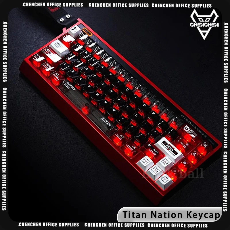 Titan Nation ZAKU Keycaps PBT Original Factory Highly Transparent Mechanical Keyboard Keycaps Computer Game Accessories Custom