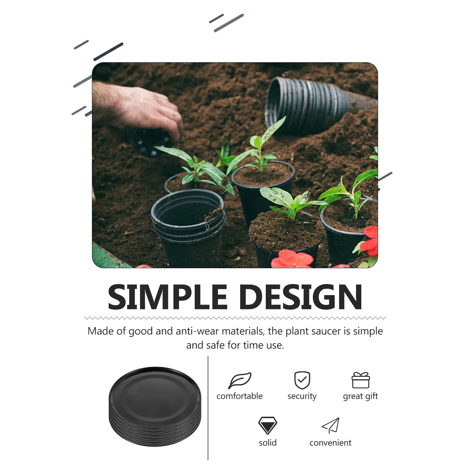 

6pcs Large Round Plastic Flower Pot Saucer Drip Trays for Indoor Outdoor Plants Water Proof Plant Trays House Pots Gardening