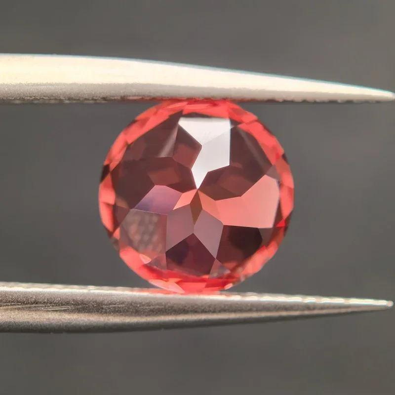 L-Lab Grown Padparadscha Runde Feuerlotus-Charm-Perlen für DIY-Schmuckherstellung Anhängermaterialien Wählbar mit Zertifikat – Detail 6