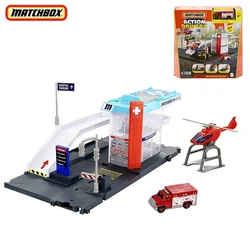 Original Matchbox Car Toy 1/64 Playset Action Drivers Helicopter Rescue Ambulance Vehicle Model for Boy Collection Birthday Gift