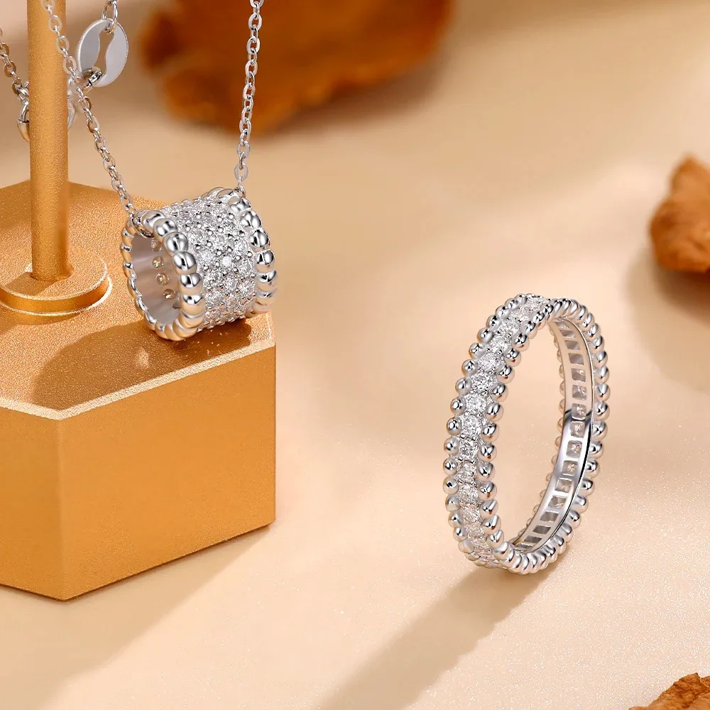 M-JAJA Real Moissanite Necklace for Women 925 Sterling Silver Chain Gemstone D Color VVS1 Lab Diamond Vintage Pendant Jewelry