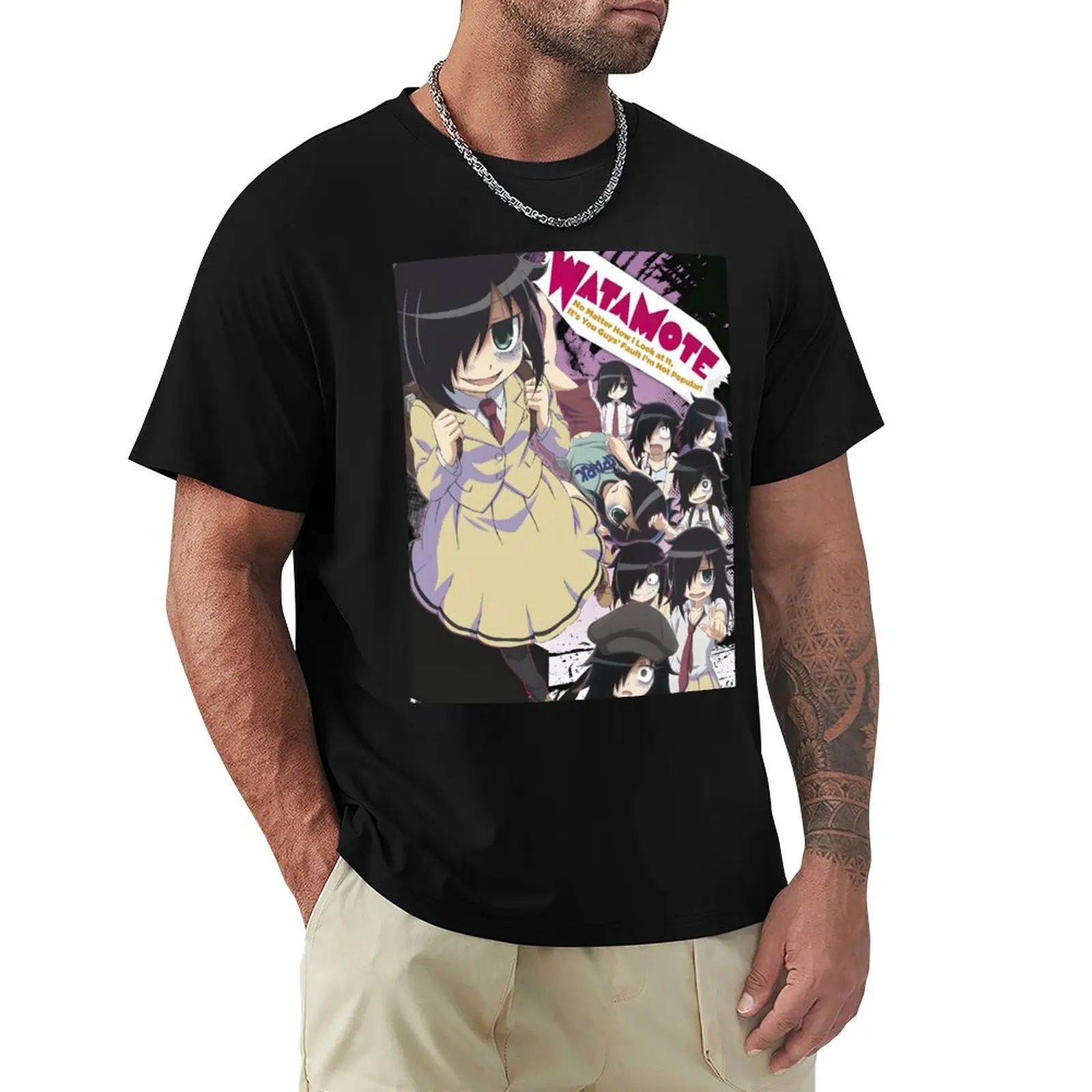 

WATAMOTE Tomoko Kuroki poster T-Shirt All Weather Casual Short Sleeve