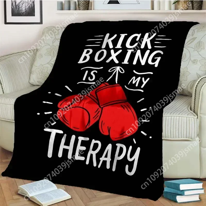 Boxing Gloves Boxer Patterned Flannel Blanket，Suitable For Adults At Home，Picnic，Travel，Multi-purpose Custom Blankets