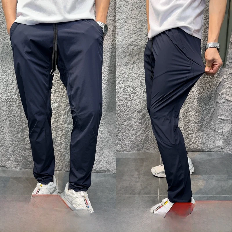 

Скандинавские высококачественные мужские ультратонкие дышащие спортивные повседневные брюки с вырезами на талии, защита от солнца UPF50, длинные брюки