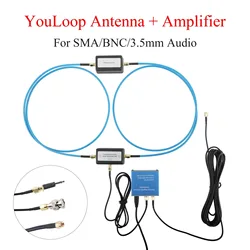 YouLoop Magnetic Antenna Amplifier Portable 250mW Passive Loop Antenna SMA/BNC/3.5MM Audio Low Loss Broadband For HF and VHF