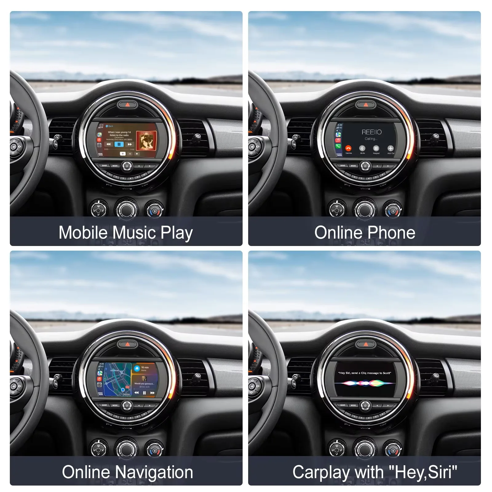 لاسلكي CarPlay أندرويد السيارات لسيارات BMW Mini R55 R56 R57 R58 R59 R60 R61 F54 F55 كلوبمان كونتري مان هاردتوب جون كوبر F56 F57 #3