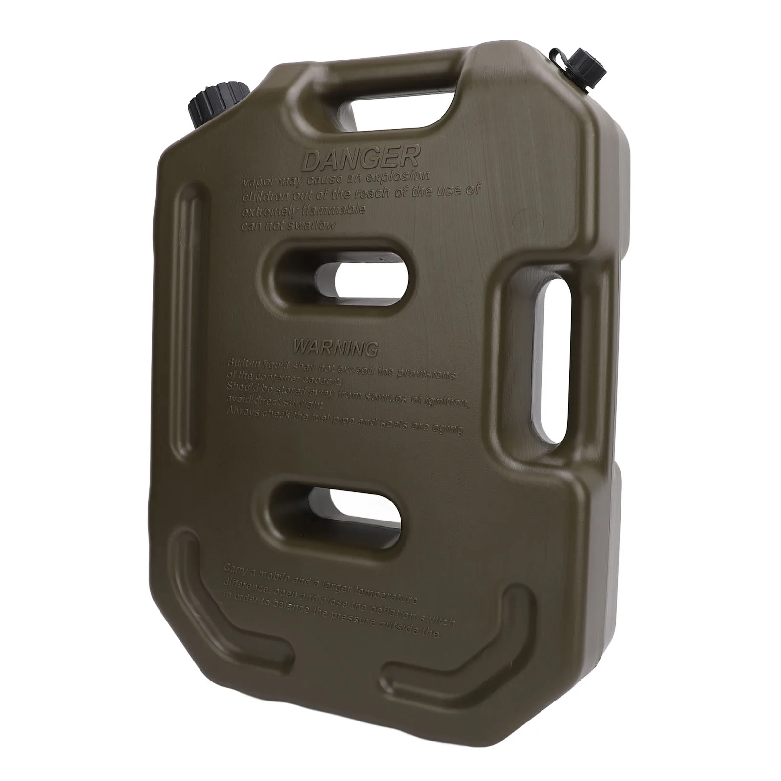 Tanque de gas todoterreno de 10 l (2,6 galones): lata de combustible de repuesto portátil (verde, sin soporte) - Para automóvil, motocicleta, UTV, ATV, combustible duradero