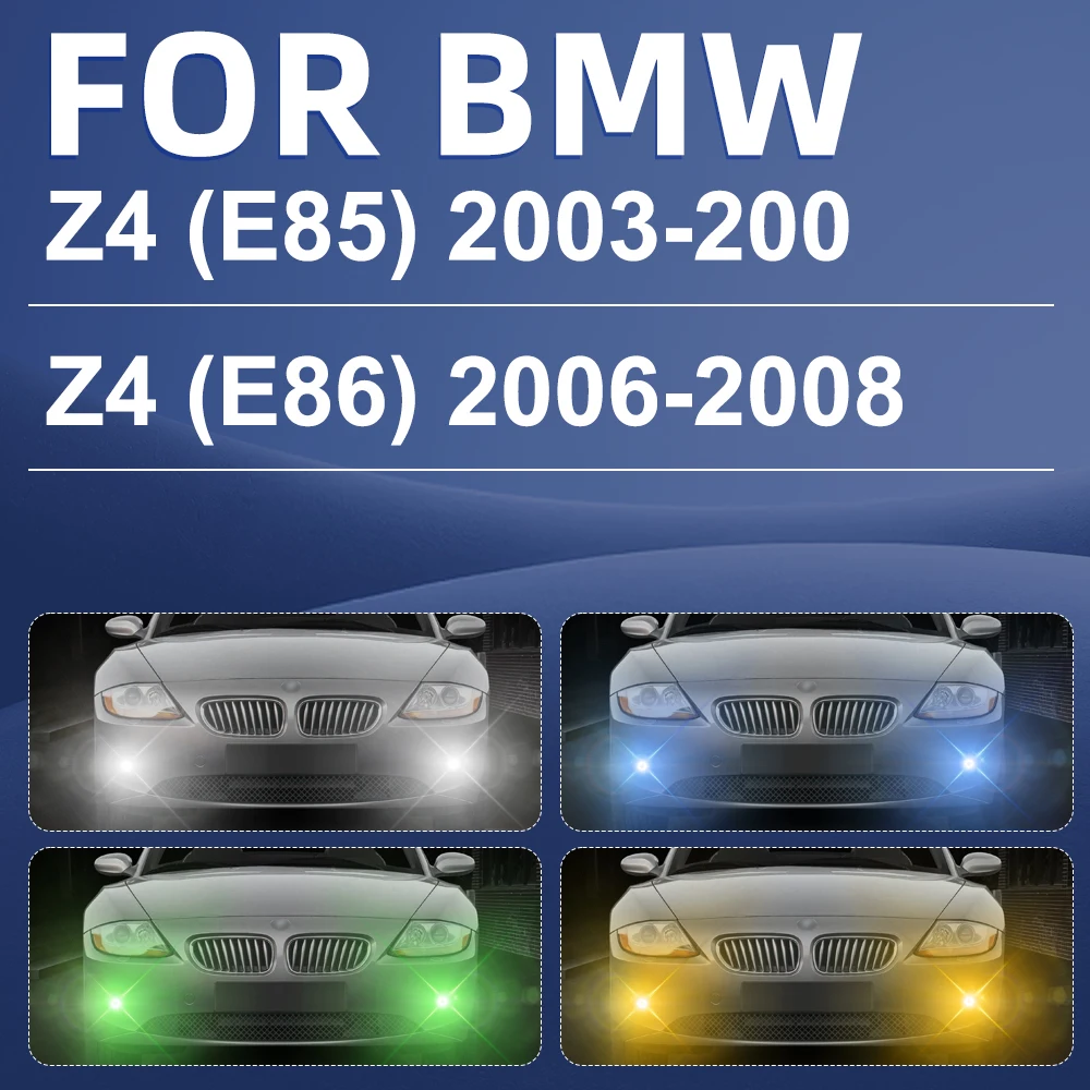 For BMW Z4 E85 E86 Accessories Dual Color LED Front Fog Lights Fog Lamp Bulb White Yellow Lemon Green Ice Blue 2003-2009 2008 view 2