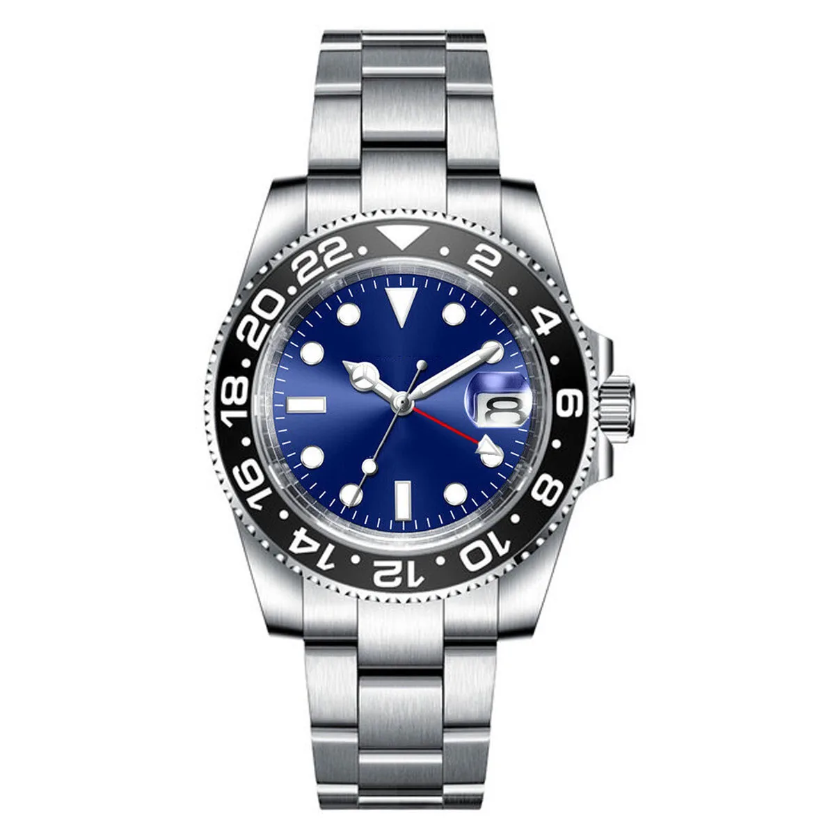 Imagem -04 - Relógios de Pulso Mecânicos Automáticos para Homens Nh34 Gmt Ver 40 mm Moldura Cerâmica Sapphire Veres100m Relógio Impermeável Estéril