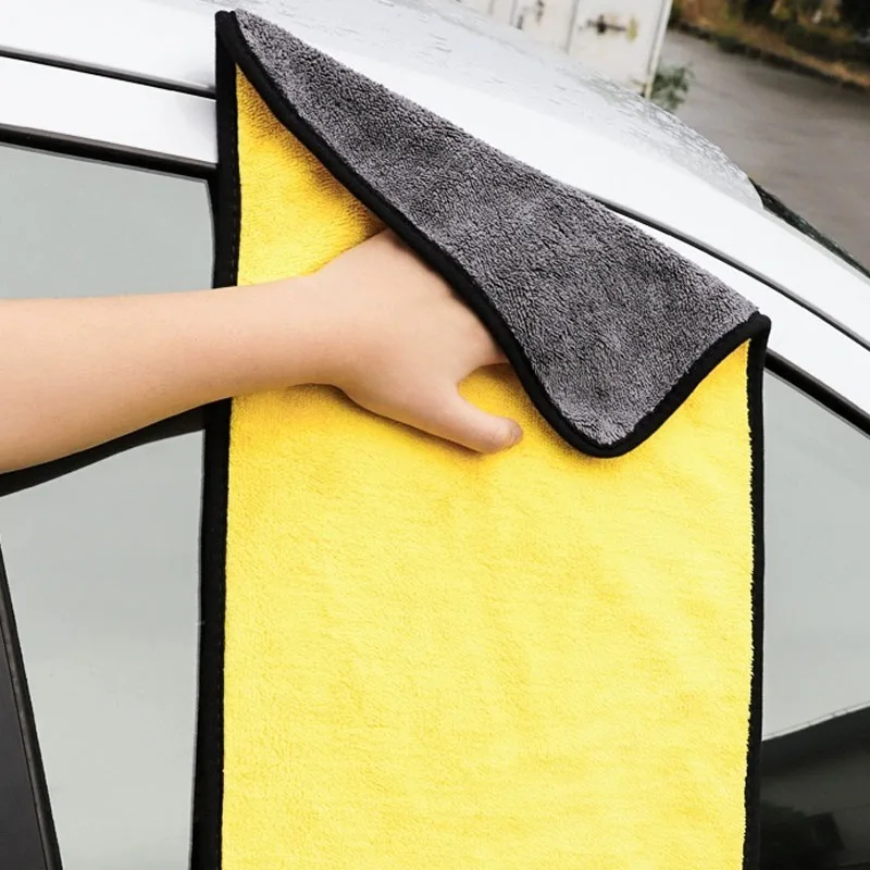 1/5pcs Thicken Microfiber Car Cleaning Towels Soft Quick Drying Windows Mirrors Wiping Rags Home Double Layer Clean Cloths