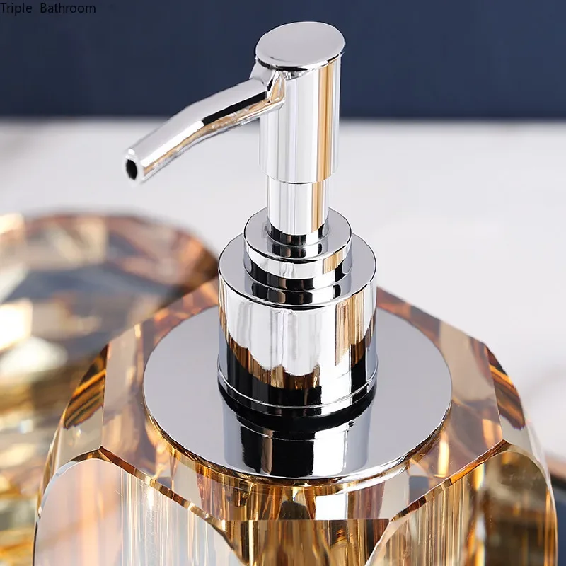 Nordic Four-piece Suit Crystal Glass Bathroom Accessories Soap Dispenser Mouth Cup Lotion Bottle Decoration Accessories