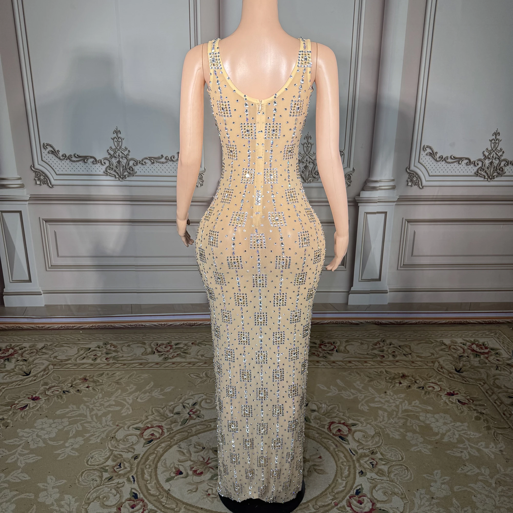 ZD mode robe de luxe pour les femmes robes de soirée pour les femmes robe longue robes de soirée en cristal