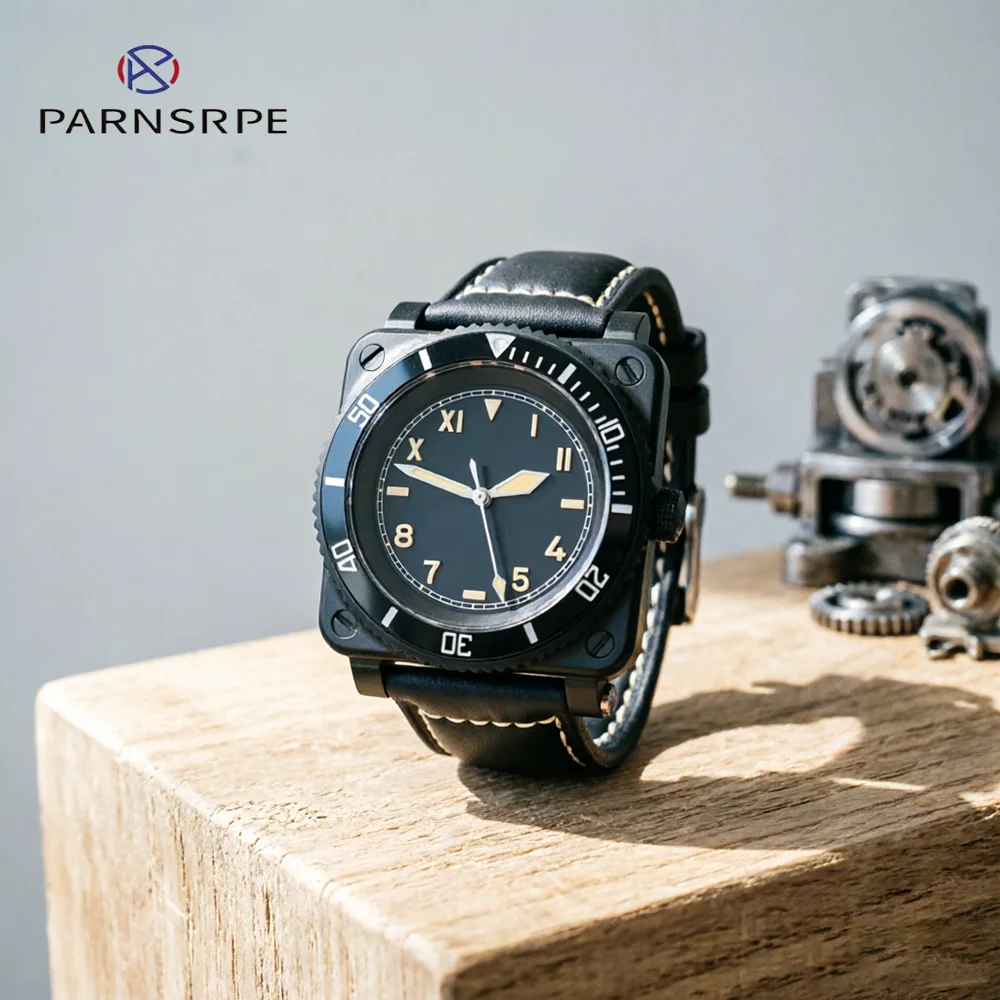New Arrival 41mm NH35A automatic square wristwatch Stainless Steel Sapphire waterproof Luminous leather strap mechanical watches