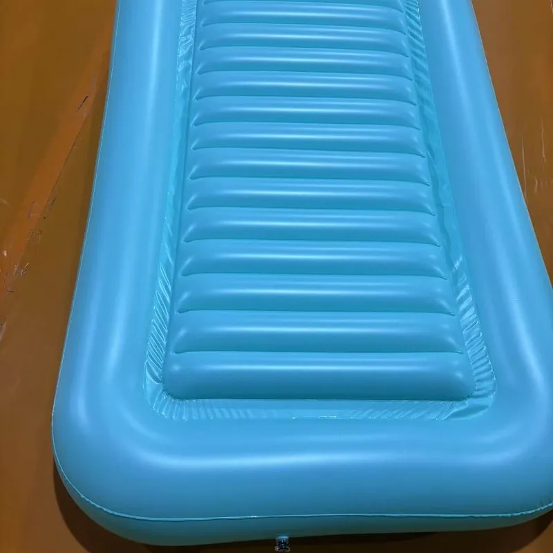Plastic Inflatable Water Swimming Bed Mattress Float with Pillow PVC Inflatable Tanning Pool Suntan Tub view 2