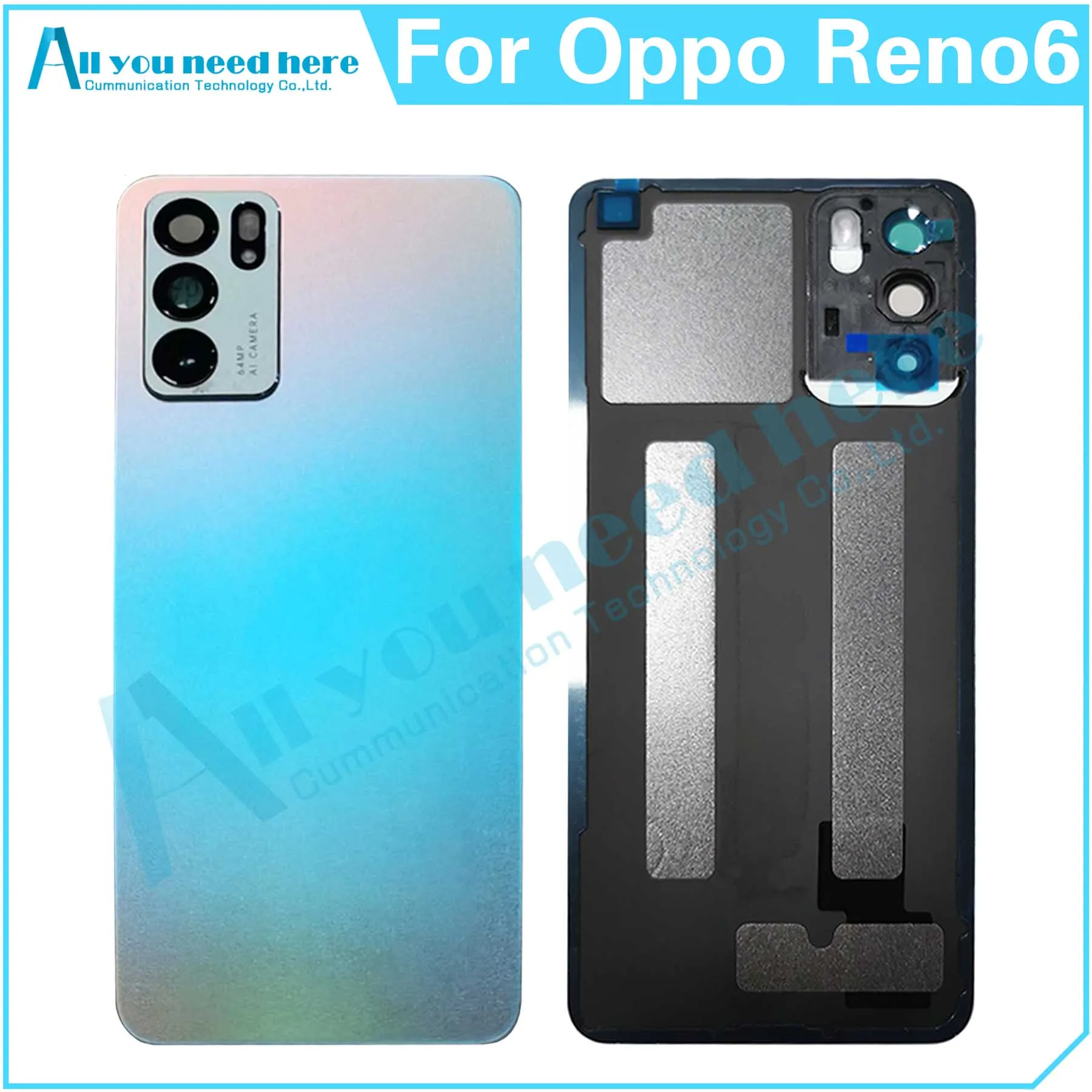 Rear Case For Oppo Reno6 CPH2235 Reno 6 Back Battery Cover Door Housing Repair Parts Replacement