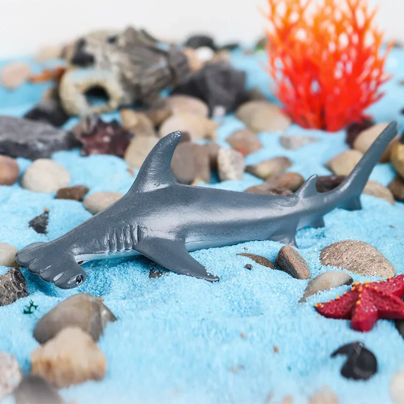 Marine Life Aquarium Sea Lion Animals Beluga Action Figures Hammerhead Shark Megalodon Devil's Ray Fish Figurine Miniacture Toys