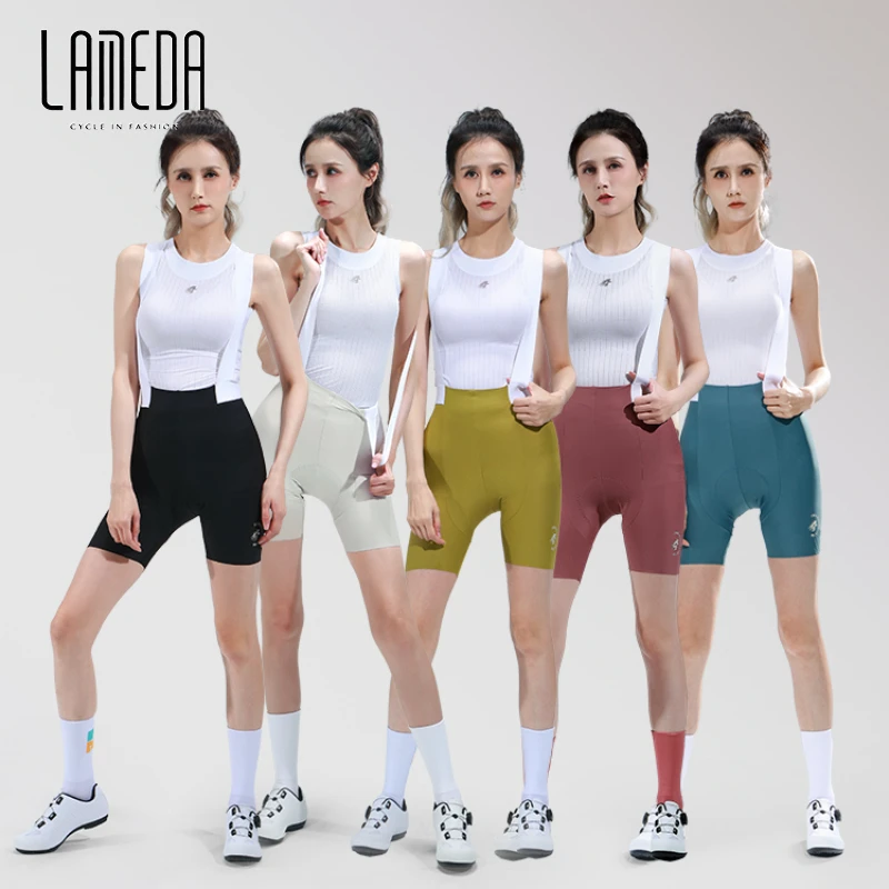 Lameda Women Cycling Shorts Double Ei Arrow Pant Pads Bib Shorts High Elasticity Wear Resistance Women  Cycling Pants