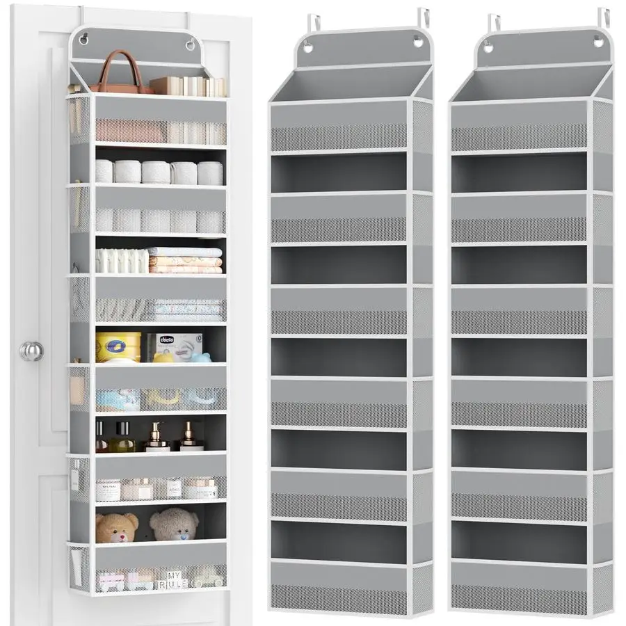 

Набор из 2 органайзеров для двери, 6-уровневый подвесной органайзер для шкафа с 12 сетчатыми карманами, органайзеры и системы хранения для ванной, ультра