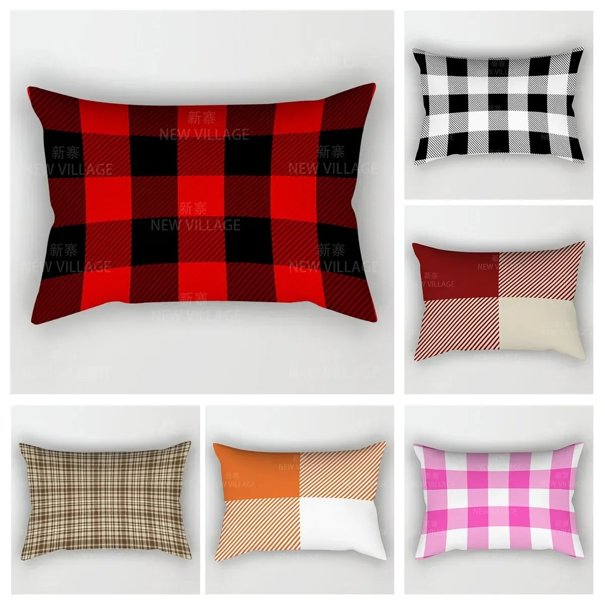 Simple line checkered pillowcases sofa cushion covers home decoration pillowcases can be customized for you at 30x50 40x60 50x80