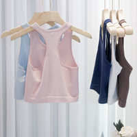 ‌Women's Seamless Racerback Tank Top - Quick-Dry Yoga Sports Bra, Summer Fashion Striped Casual Wear, Comfortable & Sexy