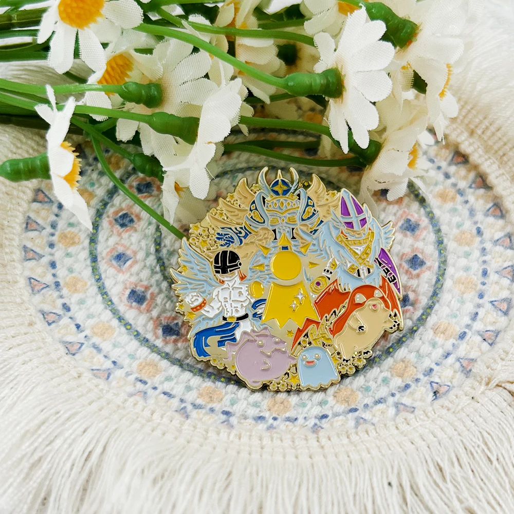 Digimon Adventure-Pin esmaltado, insignia de Angewomon, broche de Gatomon, juego de Anime de Metal Retro, colección periférica para jugadores