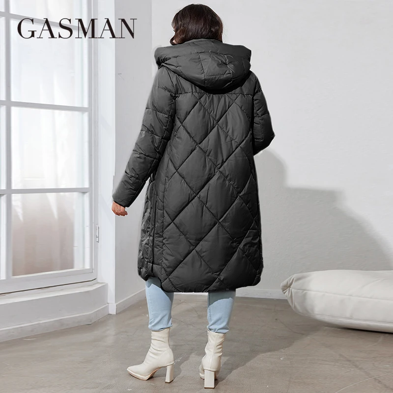 GASMAN 2024 New Fashion Parkas Women\'s Plus Size  Short Casual Hooded Pocket Women Down Jacket Female Outwear 83390