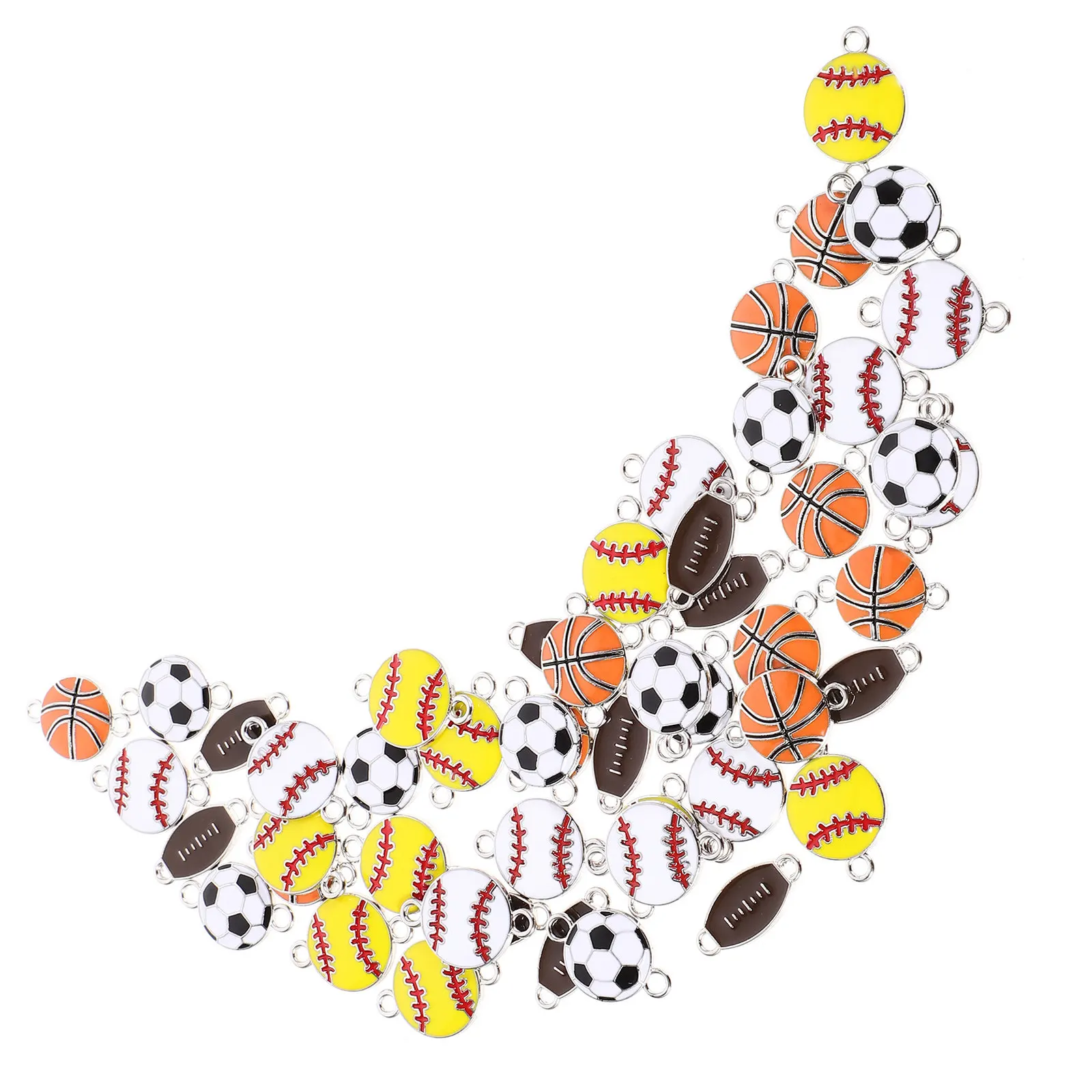 

50Pcs Sports Ball Charms Pendants Alloy Unique Design for DIY Jewelry Making Necklace Earrings Keychain Bracelets Craft Findings